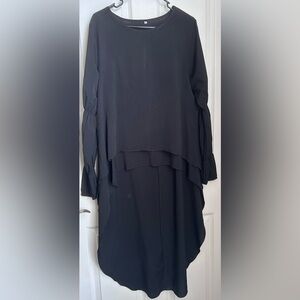 Chic Black Layered Tunic Top